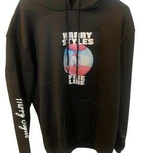 Black 'Fine Line' Graphic Pullover Hoodie